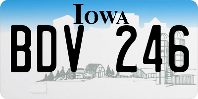 IA license plate BDV246