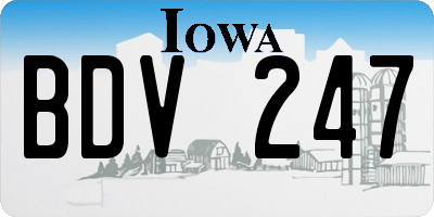 IA license plate BDV247