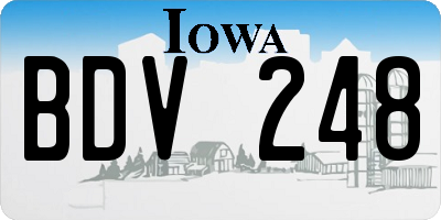 IA license plate BDV248