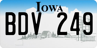 IA license plate BDV249