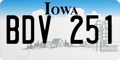 IA license plate BDV251