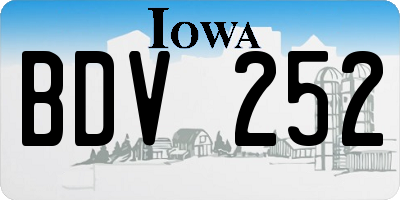 IA license plate BDV252