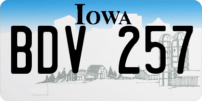 IA license plate BDV257