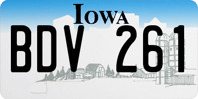 IA license plate BDV261