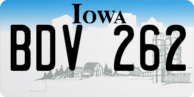 IA license plate BDV262