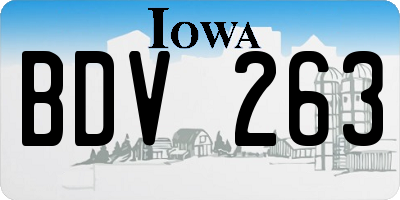 IA license plate BDV263