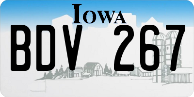 IA license plate BDV267