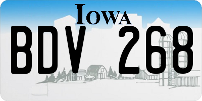 IA license plate BDV268