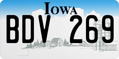 IA license plate BDV269