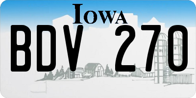IA license plate BDV270