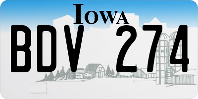 IA license plate BDV274