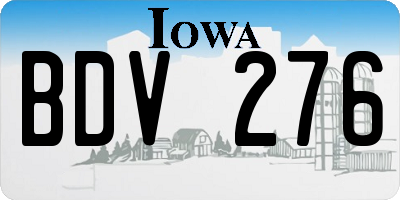 IA license plate BDV276