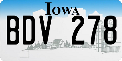 IA license plate BDV278