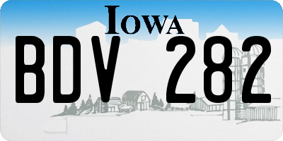 IA license plate BDV282