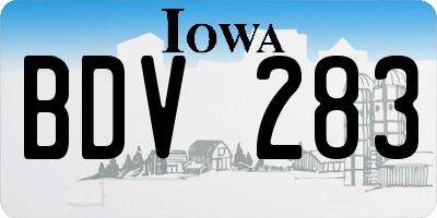 IA license plate BDV283