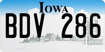 IA license plate BDV286