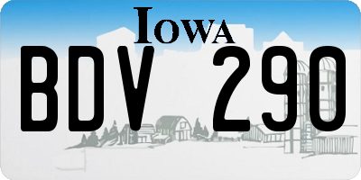 IA license plate BDV290