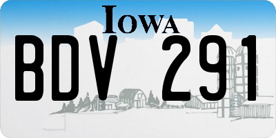 IA license plate BDV291