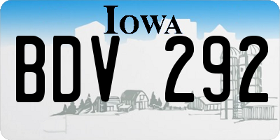 IA license plate BDV292