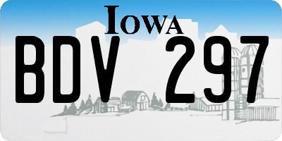 IA license plate BDV297