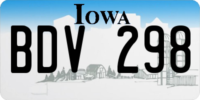 IA license plate BDV298