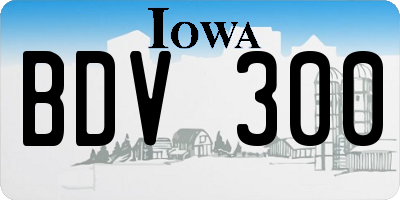 IA license plate BDV300