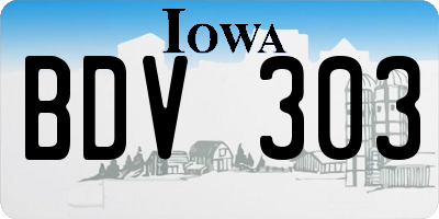 IA license plate BDV303