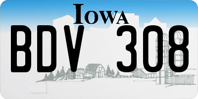 IA license plate BDV308