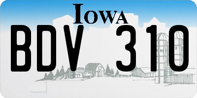 IA license plate BDV310