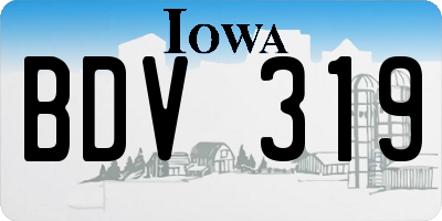 IA license plate BDV319