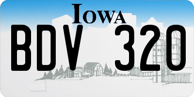IA license plate BDV320