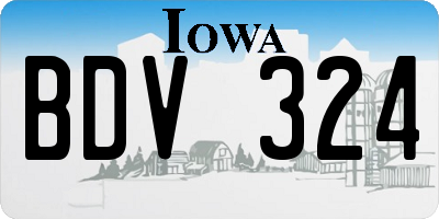 IA license plate BDV324
