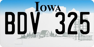 IA license plate BDV325