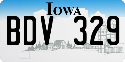 IA license plate BDV329