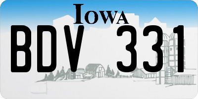IA license plate BDV331