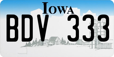IA license plate BDV333