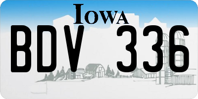 IA license plate BDV336