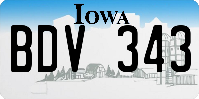 IA license plate BDV343
