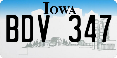 IA license plate BDV347