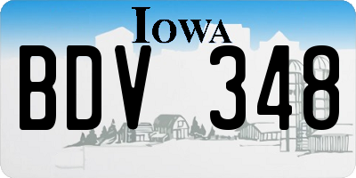 IA license plate BDV348