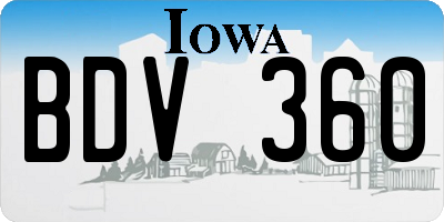 IA license plate BDV360