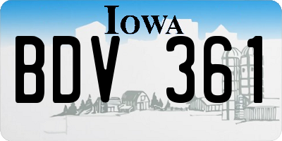 IA license plate BDV361