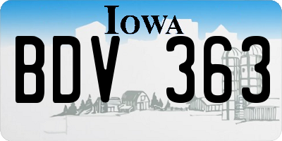 IA license plate BDV363