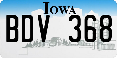 IA license plate BDV368
