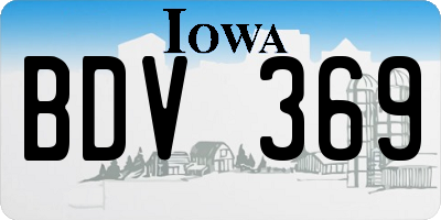 IA license plate BDV369