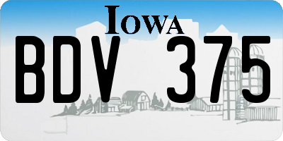 IA license plate BDV375