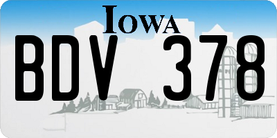 IA license plate BDV378