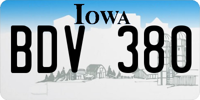 IA license plate BDV380