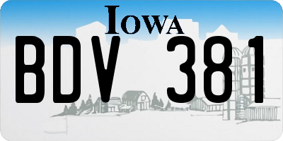 IA license plate BDV381