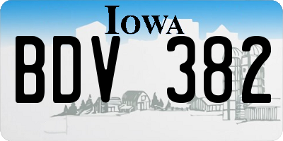 IA license plate BDV382